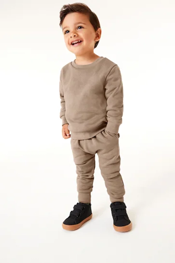 Buy Stone Plain Jersey Sweatshirt and Joggers Set (3mths-7yrs) from the Next UK online shop