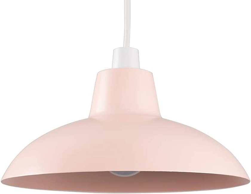 Retro Style Pink Metal Easy Fit Ceiling Pendant Light Shade : Amazon.co.uk: Lighting