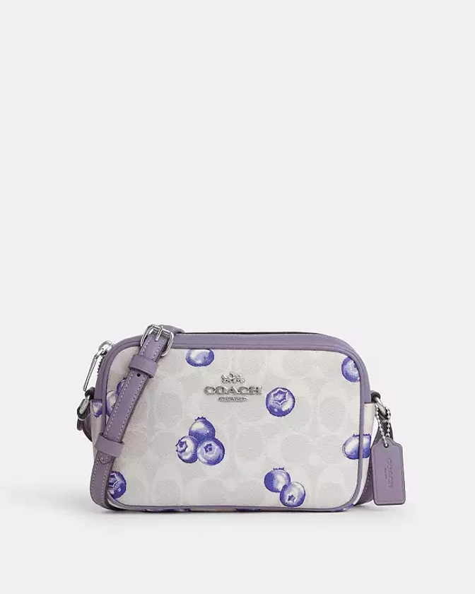 COACH® | Mini Jamie Camera Bag In Signature Canvas With Blueberry Print