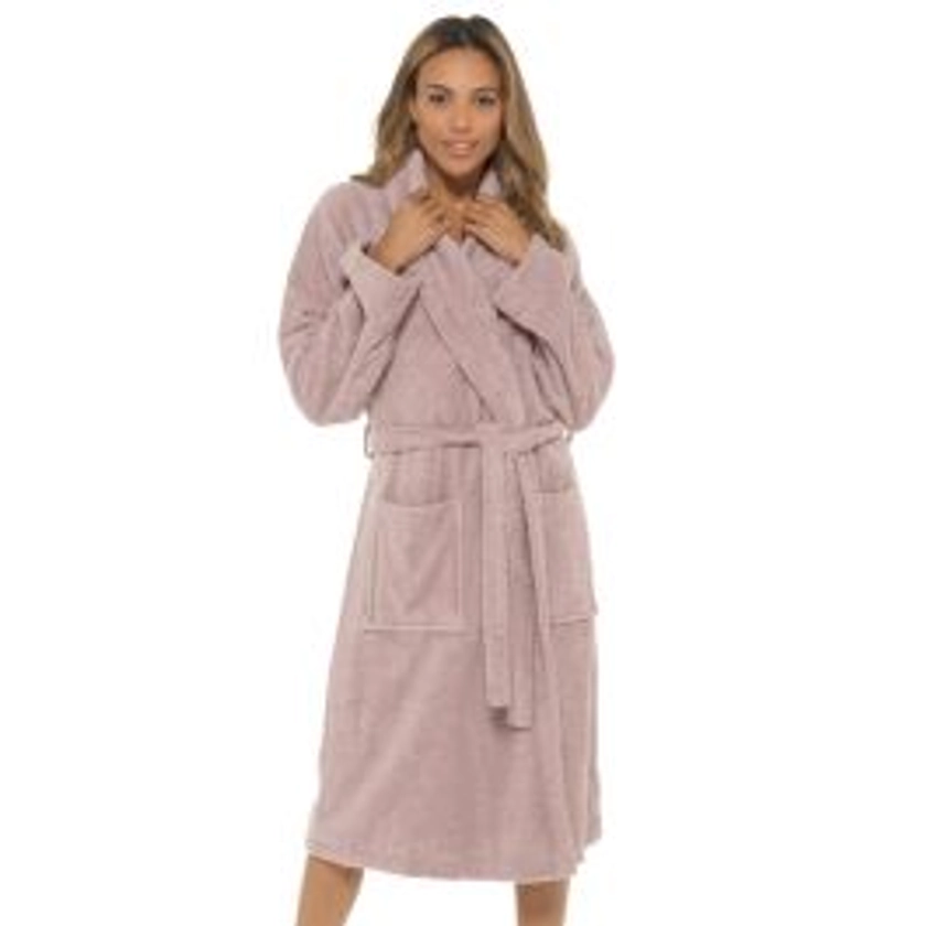 Undercover Wrap Towelling Dressing Gown - Mink