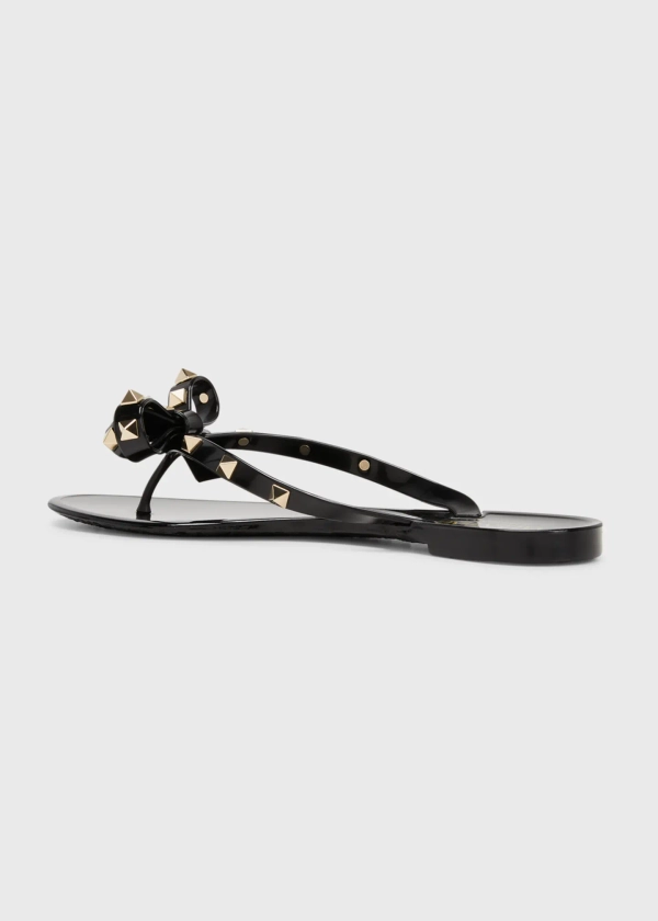 Valentino Garavani Rockstud PVC Flat Thong Sandals