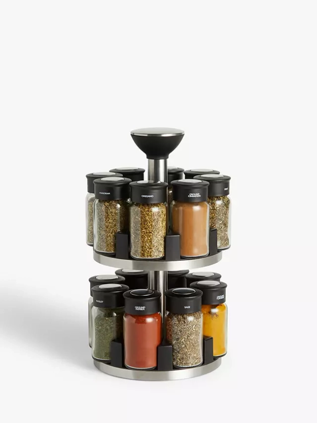 John Lewis & Partners Freestanding Filled Spice Rack Carousel, 16 Jar
