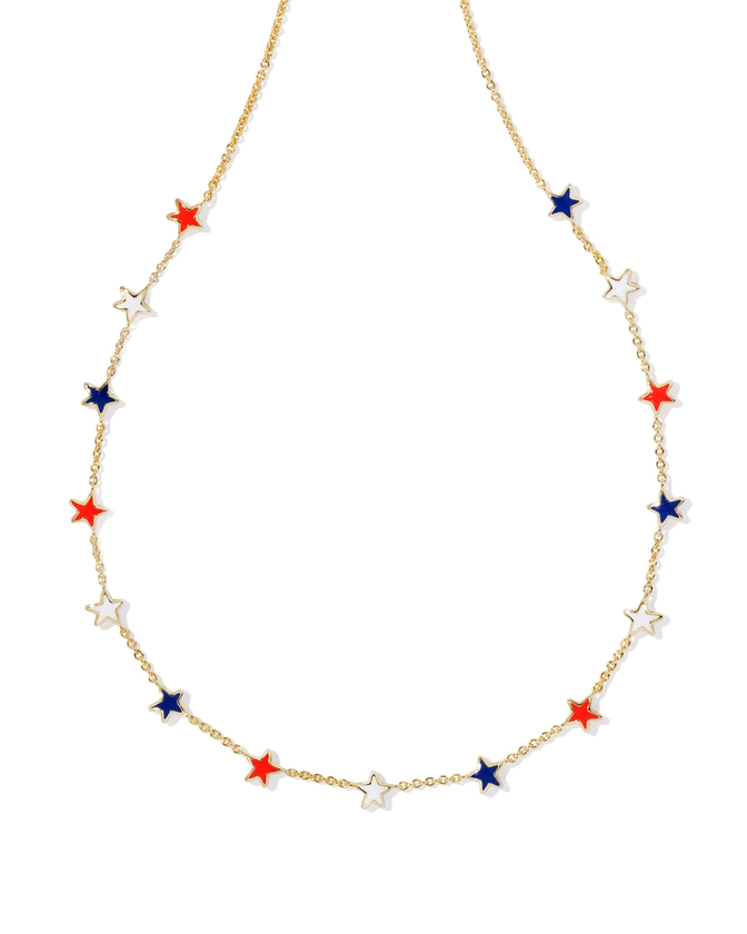Sierra Gold Star Strand Necklace in Red White Blue Mix | Kendra Scott