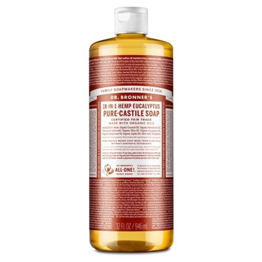 Dr. Bronner's 18-In-1 Hemp Pure-Castile Soap - Eucalyptus - 32 fl oz