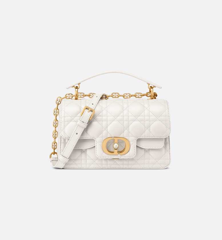 Small Dior Jolie Top Handle Bag Latte Cannage Calfskin | DIOR