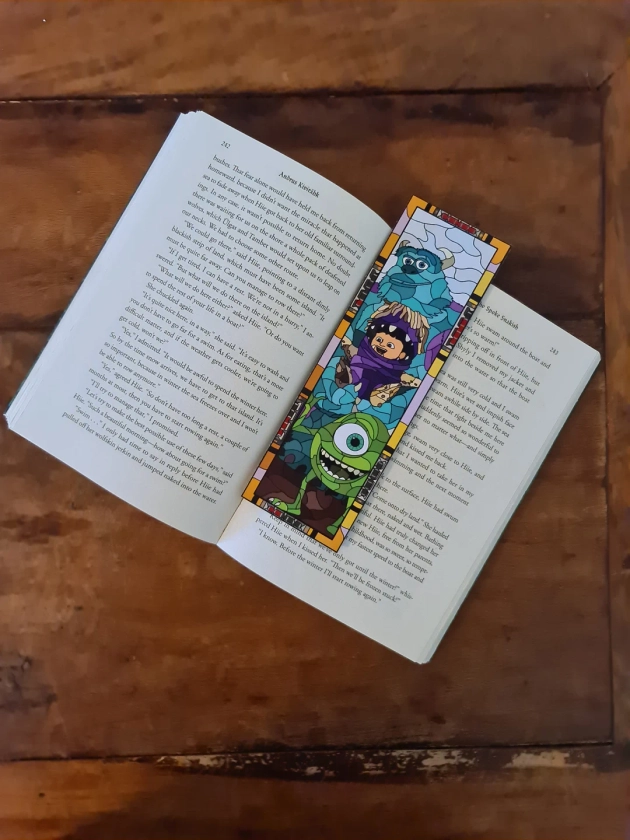 Monsters Inc Bookmark, Disney Pixar, Sullivan Sulley avec Mike Wazowski et Boo