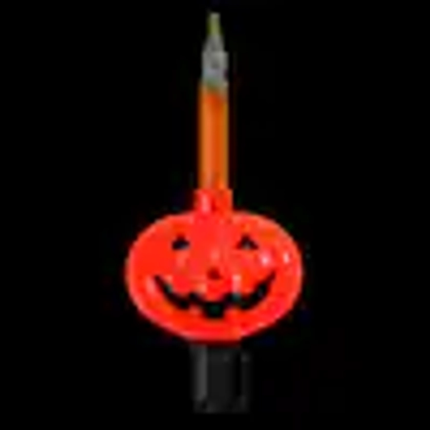 9 ft. 10-Light Jack O'Lantern Pumpkin Halloween Bubble Light Set in Black Wire