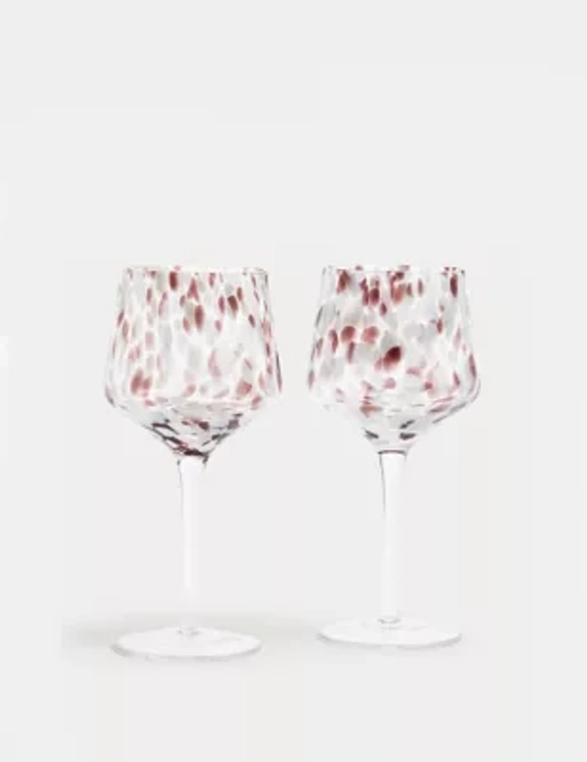 Set of 2 Speckled Wine Glasses | M&S Collection | M&S