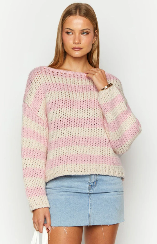 Bea Pink Striped Sweater