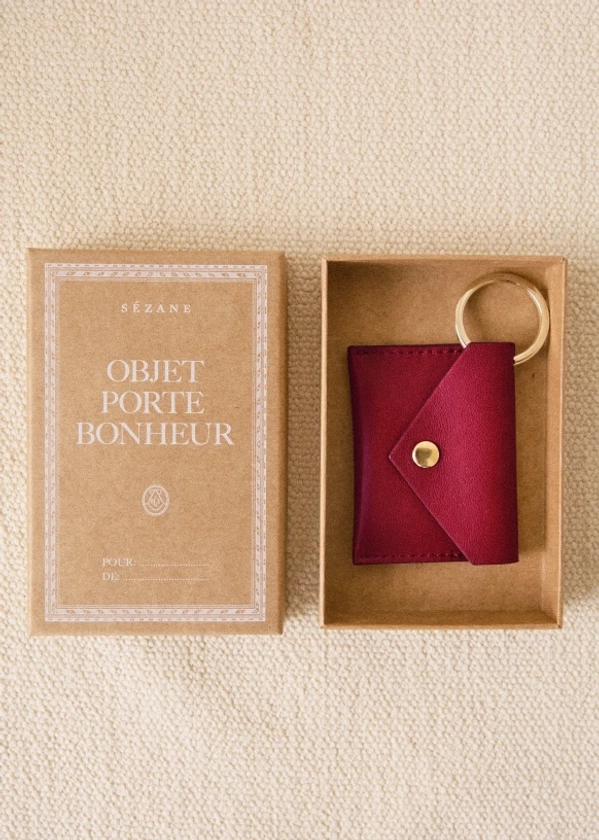 Porte-clé Enveloppe - Rouge - Cuir - Sézane