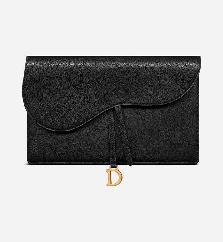 Pochette Saddle Cuir de chèvre noir | DIOR