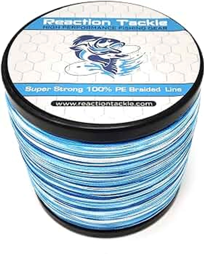 Reaction Tackle Braided Fishing Line - Pro Grade Power Performance for Saltwater or Freshwater Fish - Colored Fishing Line Braid for Extra Visibility