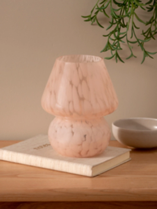 Pink Mushroom Portable Battery Lamp