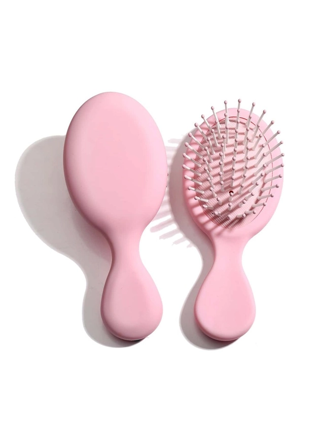 1 pc compacte draagbare mini Daisy Candy luchtkussenkam, ontwarrende haarborstel met handvat, styling- en kapperstool, haarverzorging, meisjescadeau (roze)