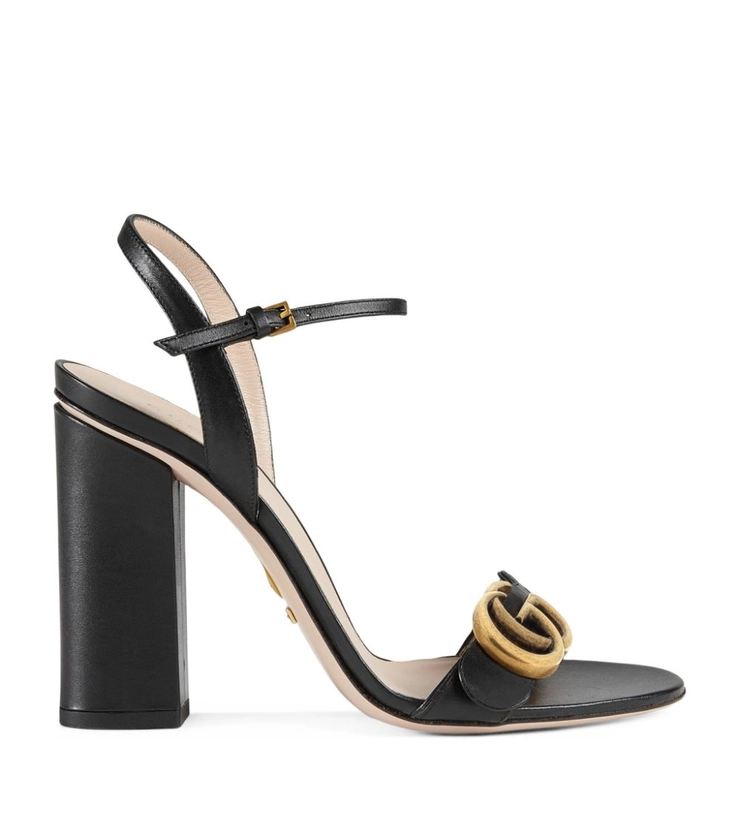 Womens Gucci black Leather Marmont Sandals 105 | Harrods # {CountryCode}