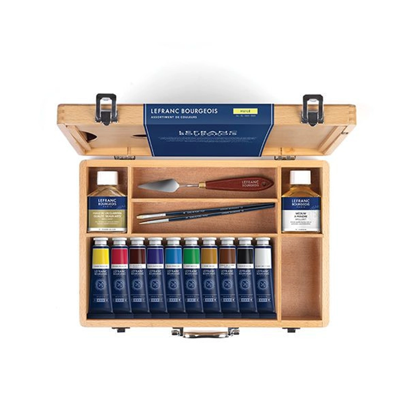 Coffret bois de peinture à l'huile fine de Lefranc & Bourgeois