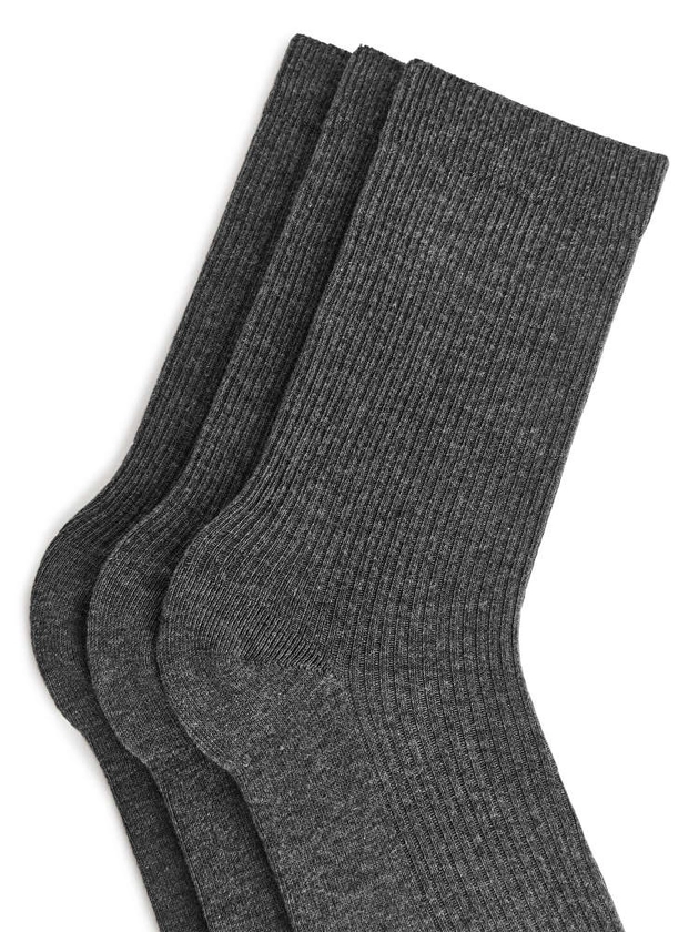 Cotton Rib Socks Set of 3