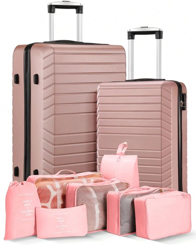 Luggage Set 2 Piece Luggage Set ABS Hardshell Spinner Wheels,7 Set Packing Luggage Packing Organizers,20'' / 28''