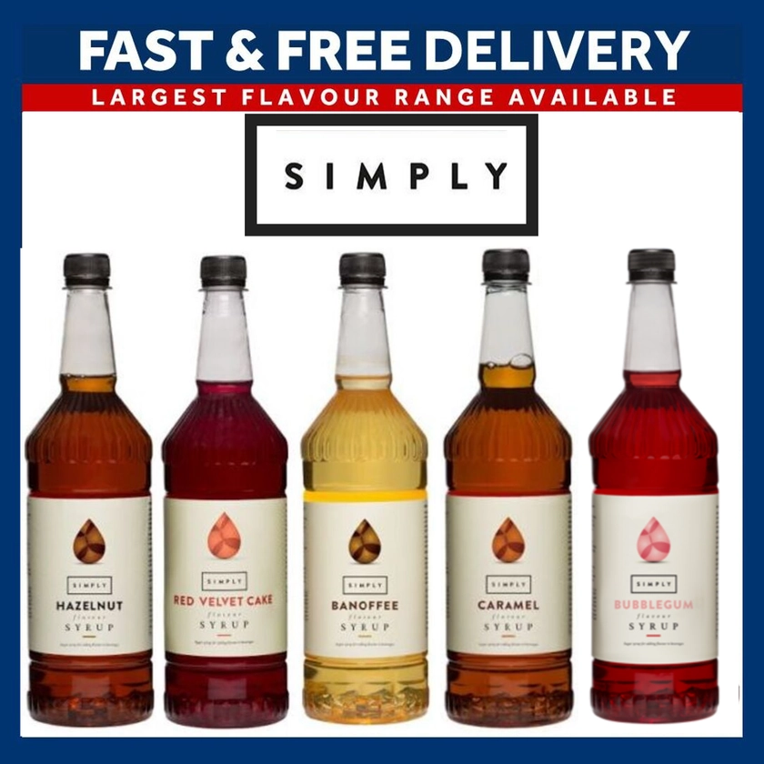 Simply Syrups for Coffee and Cocktails | Full Range | 1L Plastic Bottle | Monin