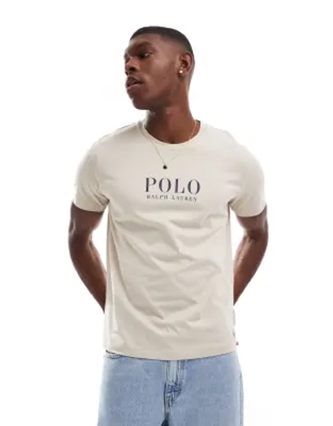 Polo Ralph Lauren - T-shirt confort avec logo texte sur la poitrine - Crème | ASOS