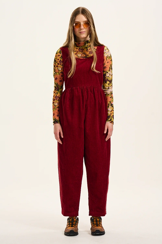 Bowie Jumpsuit: ORGANIC CORDUROY - Maroon