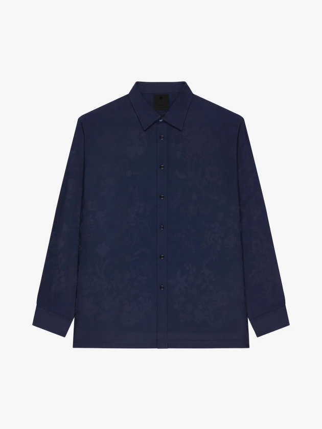 Chemise en jacquard floral - marine | GIVENCHY FR