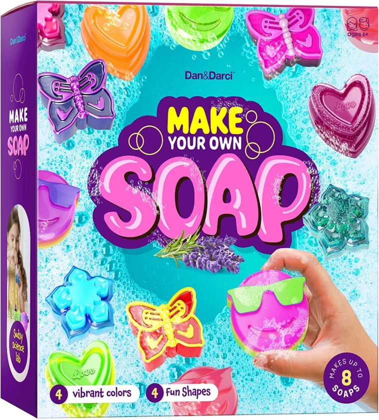 Dan&Darci Soap Making Kit for Kids - Kids Crafts Science Project Toys - Gifts for Girls and Boys Ages 6-12 - Craft Activity Gift for Age 6, 7, 8, 9, 10, 11 & 12 Year Old Girl - Kid DIY Soap Kits