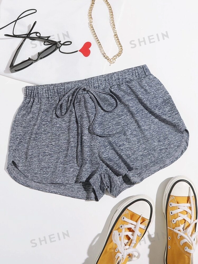 SHEIN EZwear Nó Simples ocasional Calções