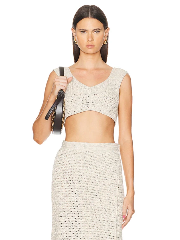 Bottega Veneta Bra Top in Bone & Cloud | FWRD