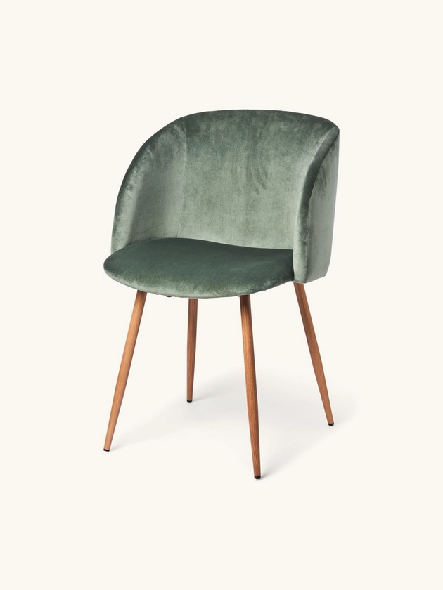 Fluwelen stoel | Polyester/populier/ijzer. 54 x 47 x 81 cm. | Søstrene Grene