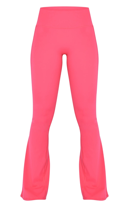 Raspberry Sculpt High Waist Flare Yoga Pants