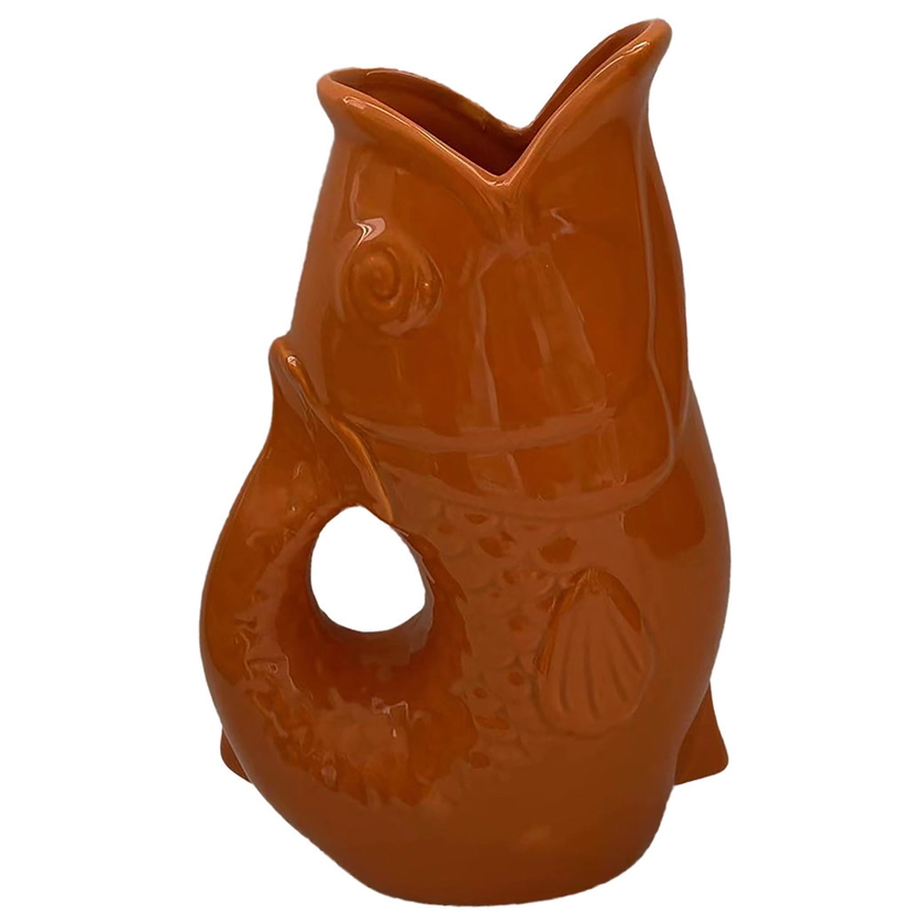 Vase ceramic Poisson gm orange L16,5 P11 H25,3cm Opjet 16496