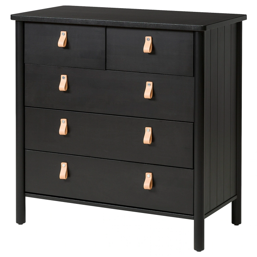 BJÖRKSNÄS 5-drawer chest, black, 353/8x353/8" - IKEA
