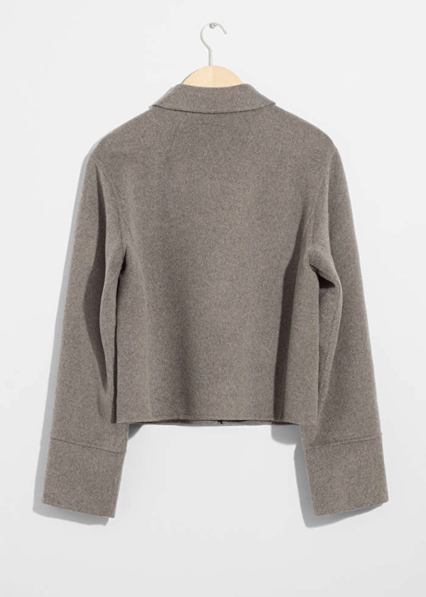 Collared Wool-Blend Jacket - Grey - & Other Stories IE