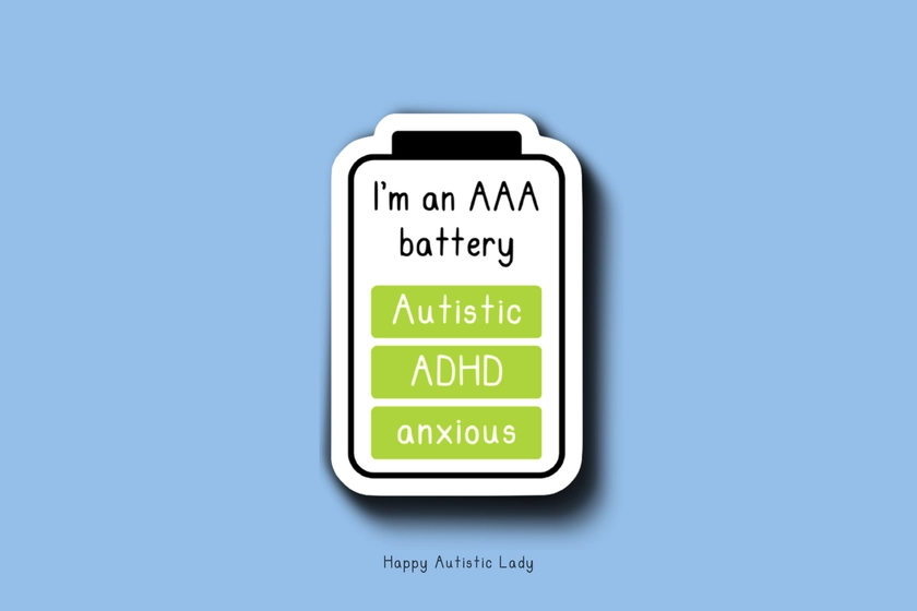 Autism ADHD Anxiety Sticker — Happy Autistic Lady