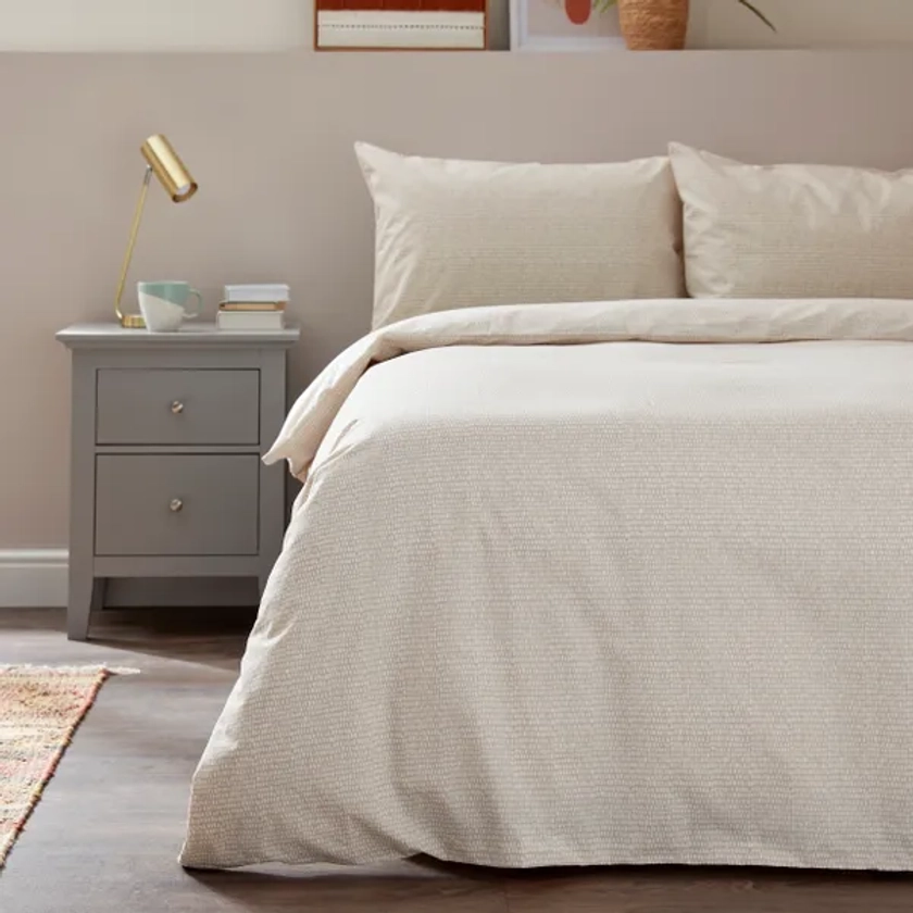 Cobble Natural Duvet Cover and Pillowcase Set