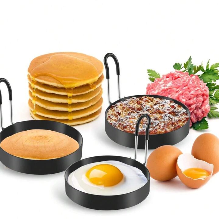 Egg Ring, 1 Piece/4pcs/6pcs Stainless Steel Egg Cooking Ring, Pancake Mold For Omelet And Omelet