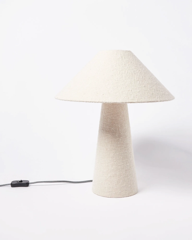 Alma White Boucle Desk & Table Light | Oliver Bonas