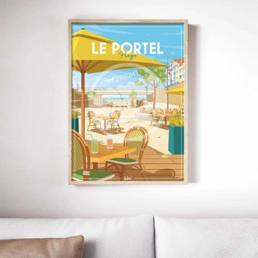 Affiche Le Portel - "Place de la République" - 50x70cm - par Wim'