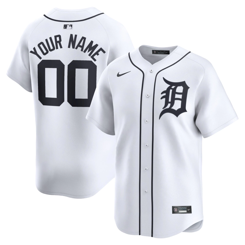 Men's Detroit Tigers Nike White Home Limited Custom Jersey