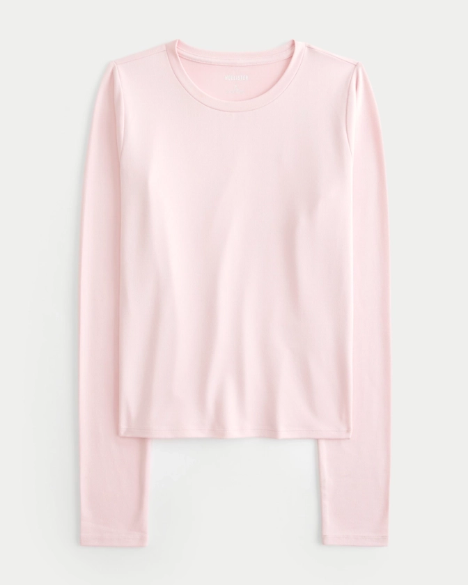 Women's Soft Stretch Seamless Fabric Long-Sleeve Crew Top | Women's Tops | HollisterCo.com