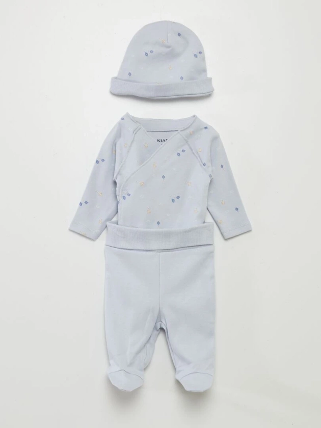 Ensemble body + pantalon avec pieds + bonnet