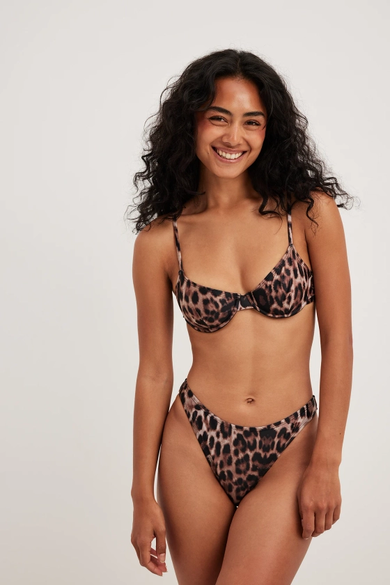 Culotte de bikini taille échancrée Léopard