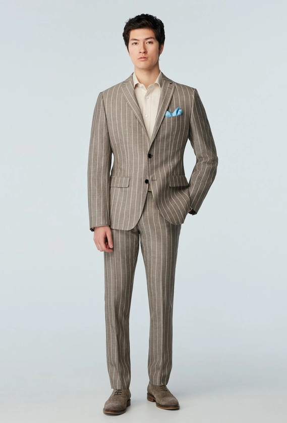 Kingsbury Wide Stripe Brown Suit