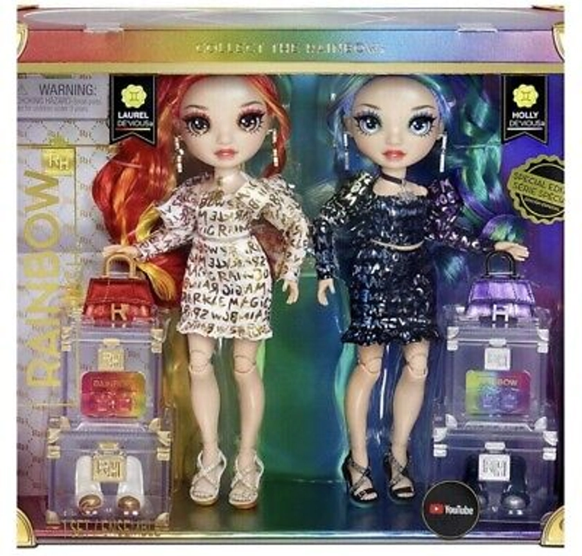 Rainbow High ~ Laurel Devious/Holly Devious ~ Twins Fashion Doll ~ SE!