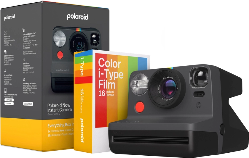 Polaroid Now Instant Film Camera Bundle Generation 2 Black 006248 - Best Buy