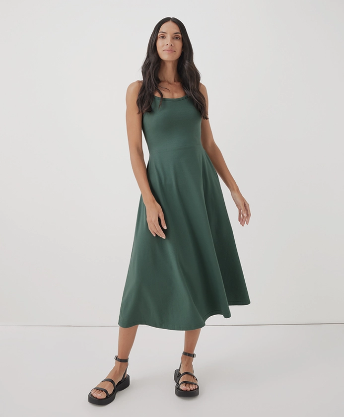 Women’s Fit & Flare Midi Dress made with Organic Cotton | Pact