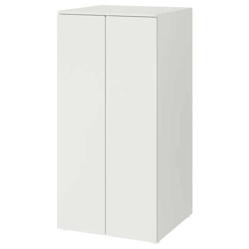 SMÅSTAD / PLATSA Armoire-penderie - blanc blanc/avec 3 tablettes 60x57x123 cm