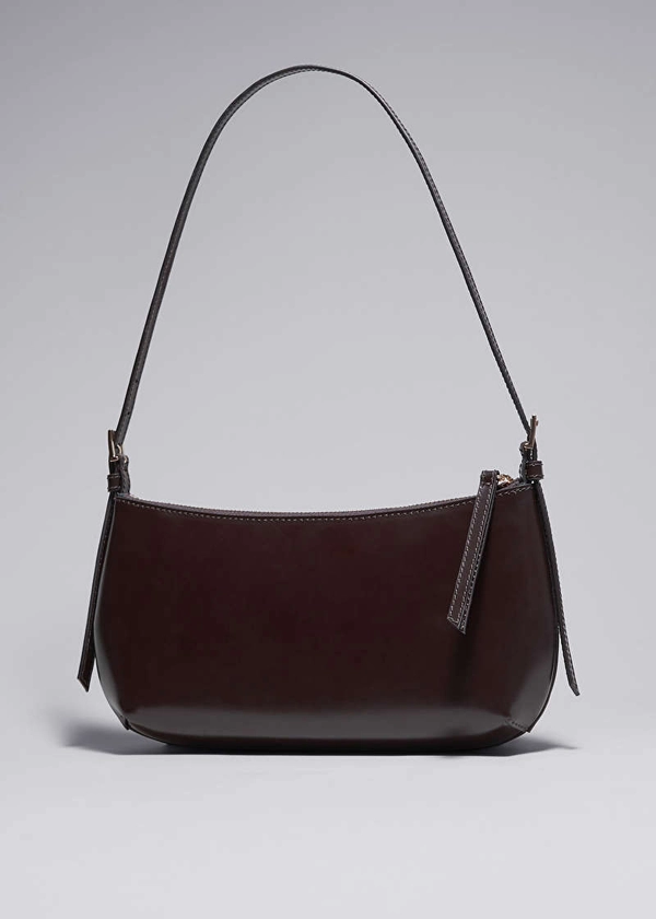 Glossed-Leather Shoulder Bag