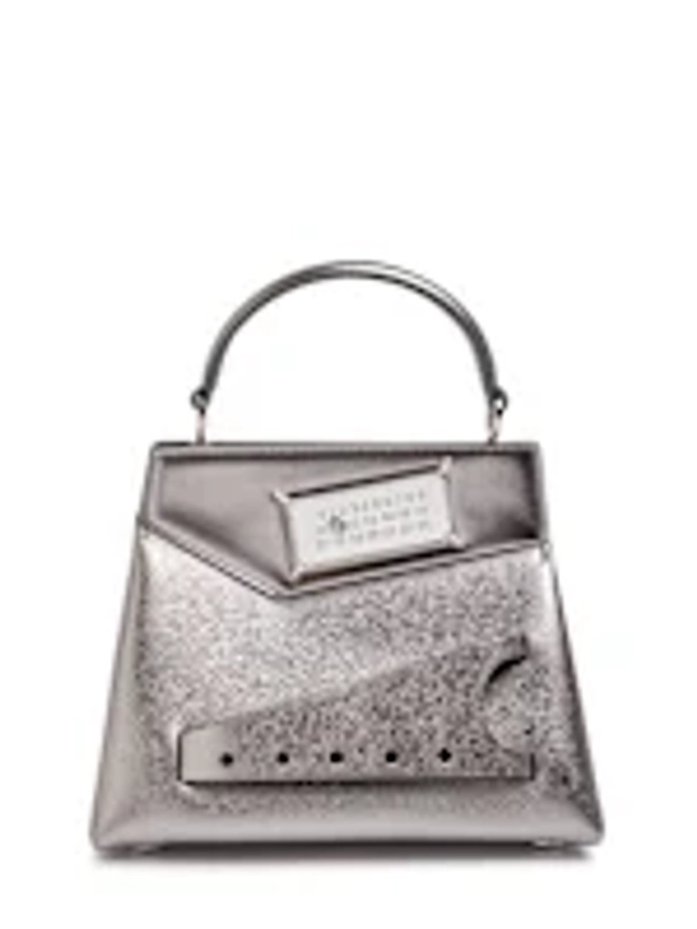 Petit sac &#224; main en cuir snatched - Maison Margiela - Femme  - Metallic Grey - Unique